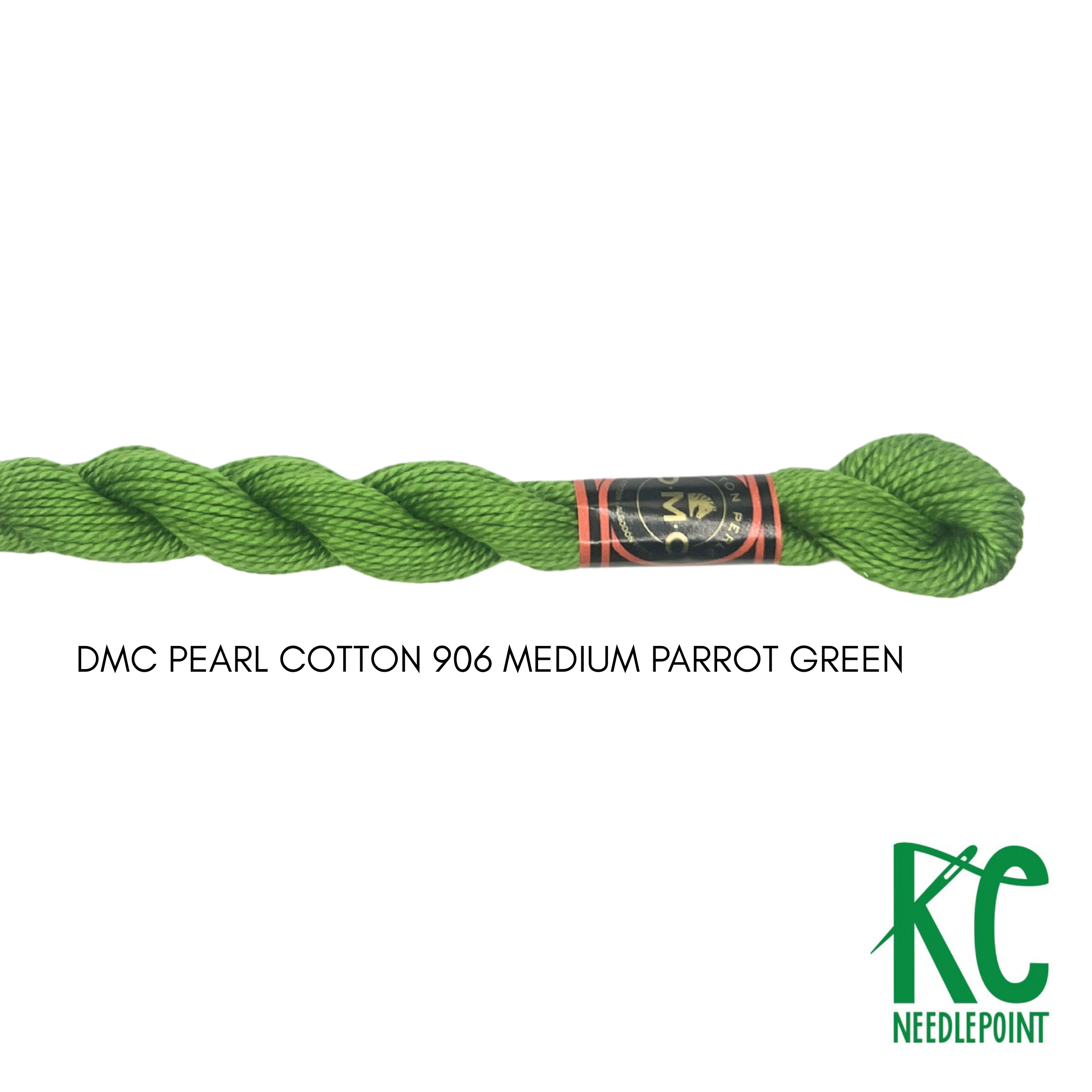 DMC 3 Pearl Cotton 906</br>Medium Parrot Green - KC Needlepoint