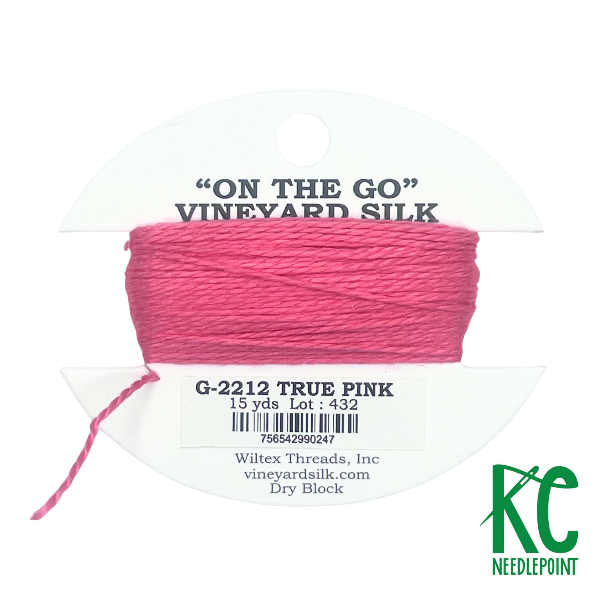 Vineyard Silk Card G2212 True Pink - KC Needlepoint