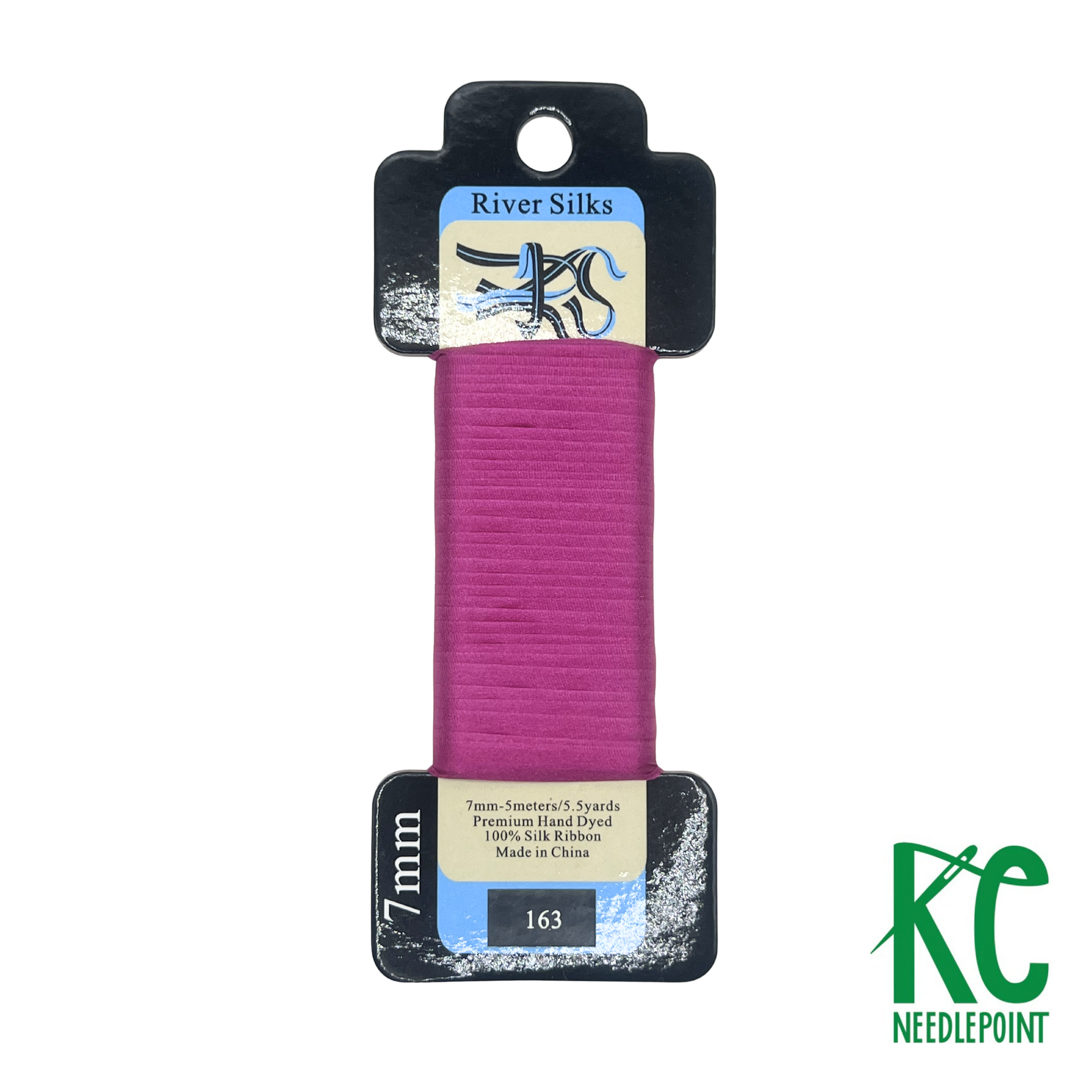 Silk Ribbon 7mm 163 Fuchsia Red - KC Needlepoint
