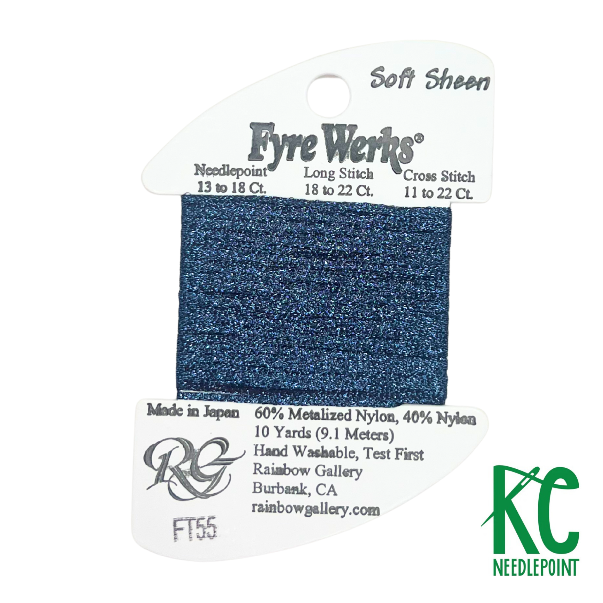 Fyre Werks Soft Sheen FT55 Midnight Blue - KC Needlepoint