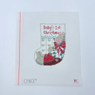 Baby's First Christmas Bear Mini Sock Canvas - KC Needlepoint
