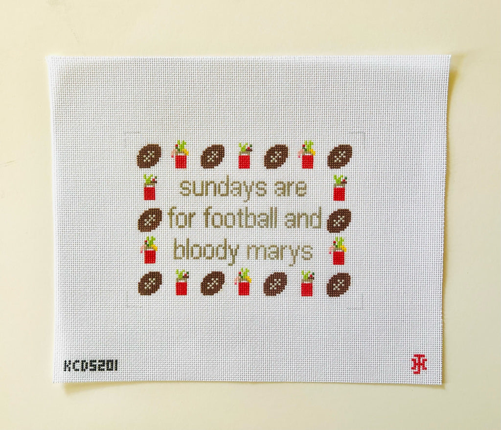 Sundays are for Football and Bloody Marys Canvas - KC Needlepoint