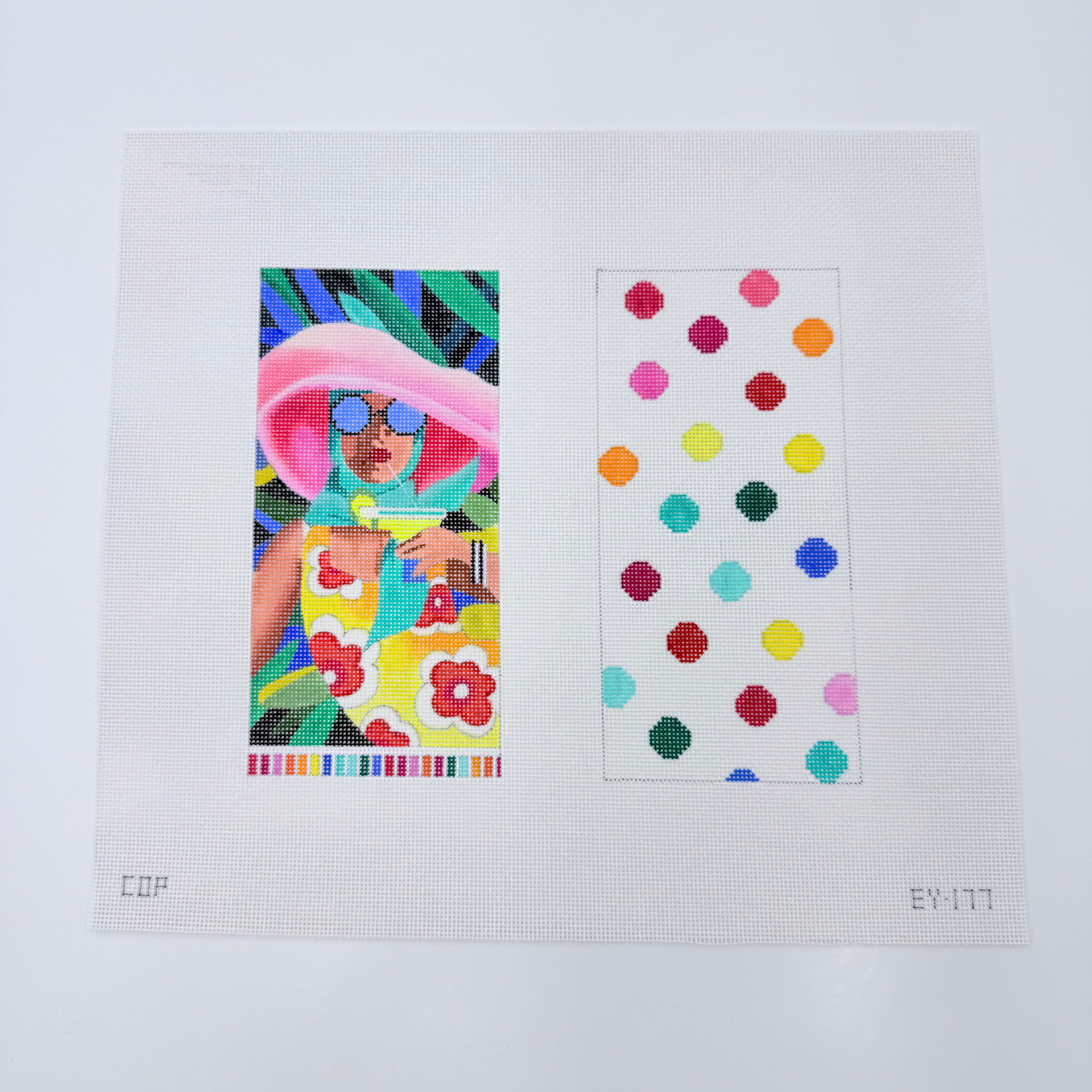 Spring Cocktail Eyeglass Case Canvas - KC Needlepoint