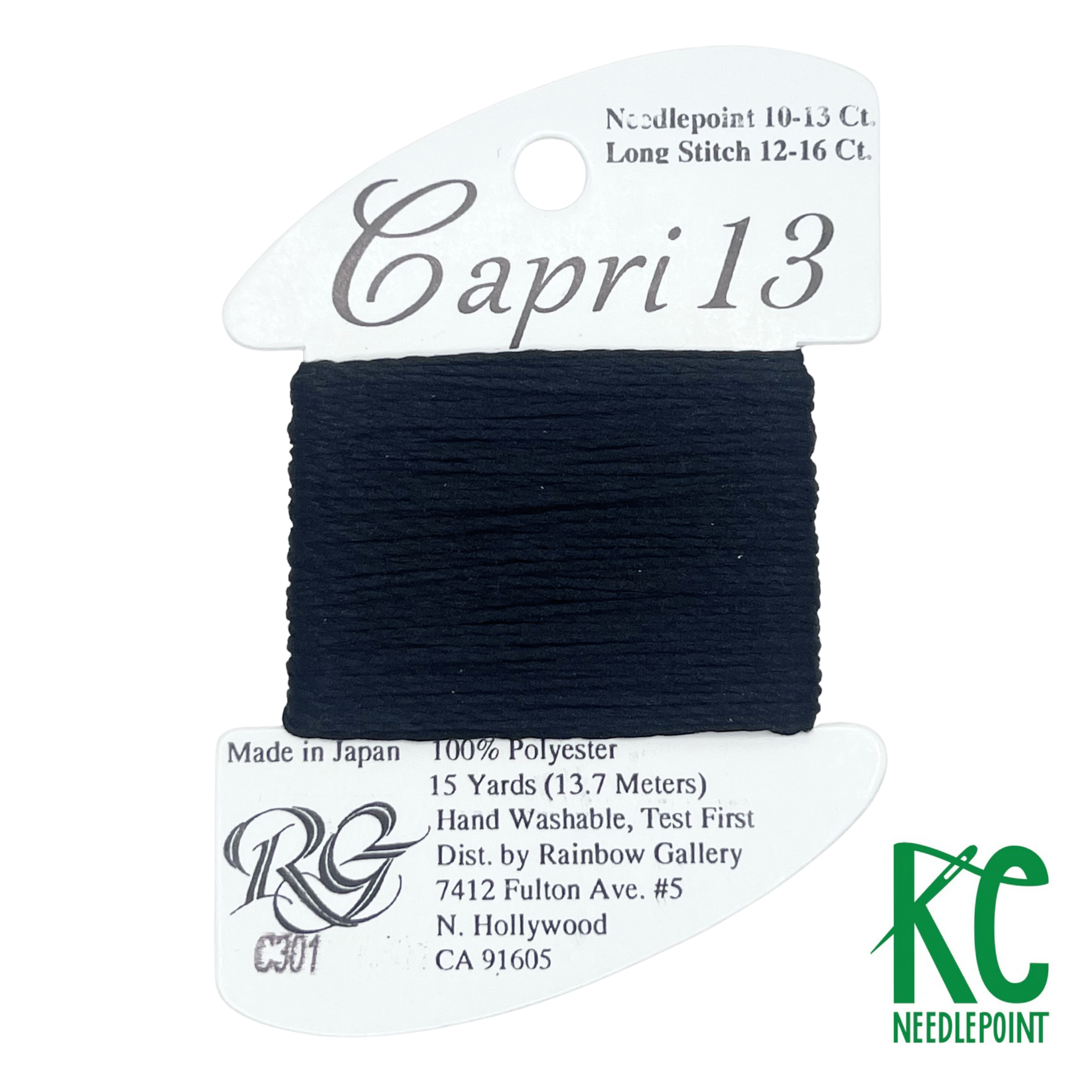 Capri 13 C301 Black - KC Needlepoint