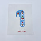Blue Snowman Candy Cane Canvas - KC Needlepoint