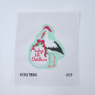 Baby's First Christmas Green Stork 13 mesh OOPS! Canvas - KC Needlepoint
