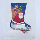 Santa in Chimney Stocking Canvas - KC Needlepoint