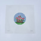 Poinsettias Round Canvas - KC Needlepoint