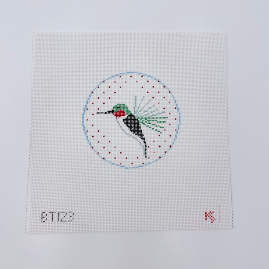 Hummingbird Round Canvas - KC Needlepoint