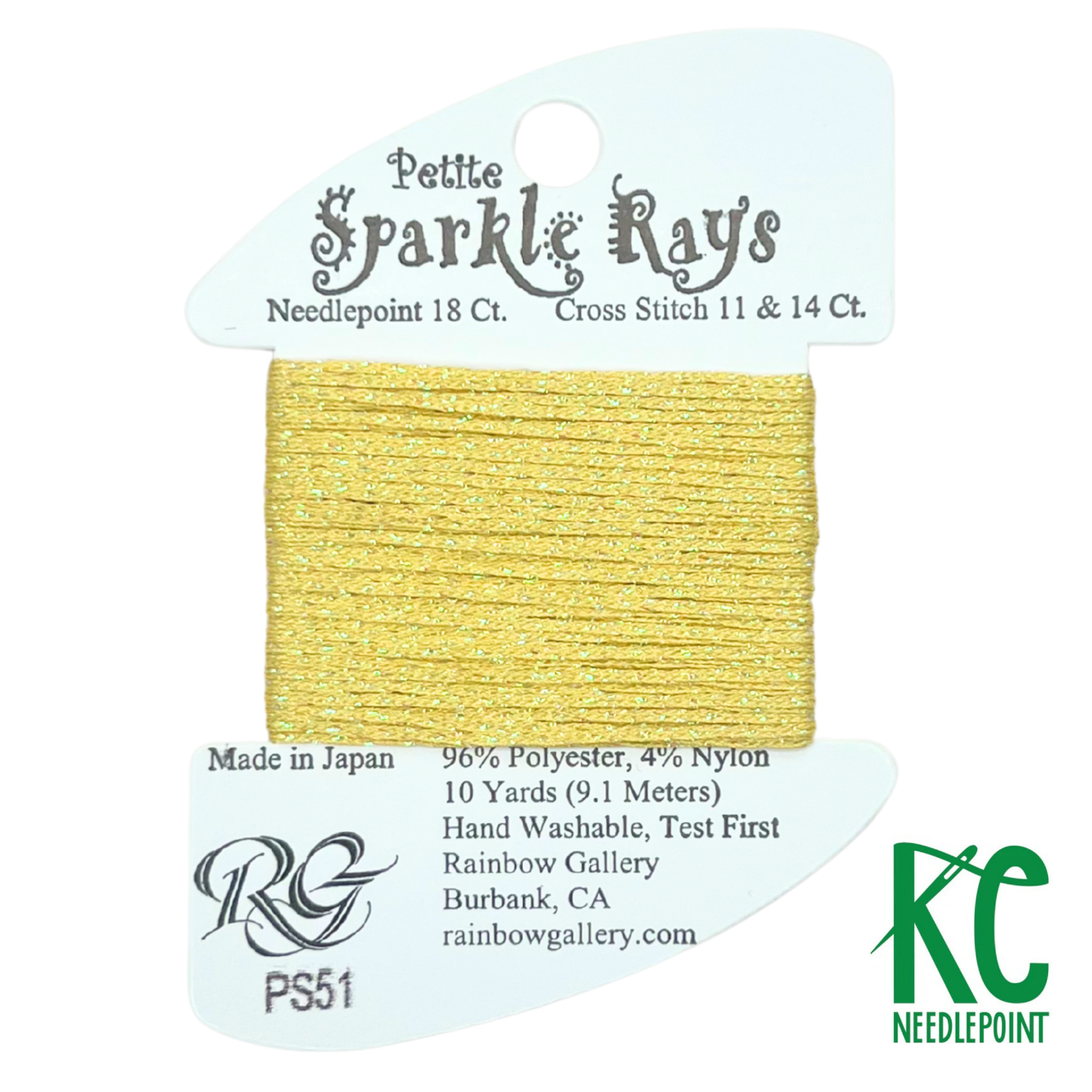 Petite Sparkle Rays PS51 Lite Yellow - KC Needlepoint