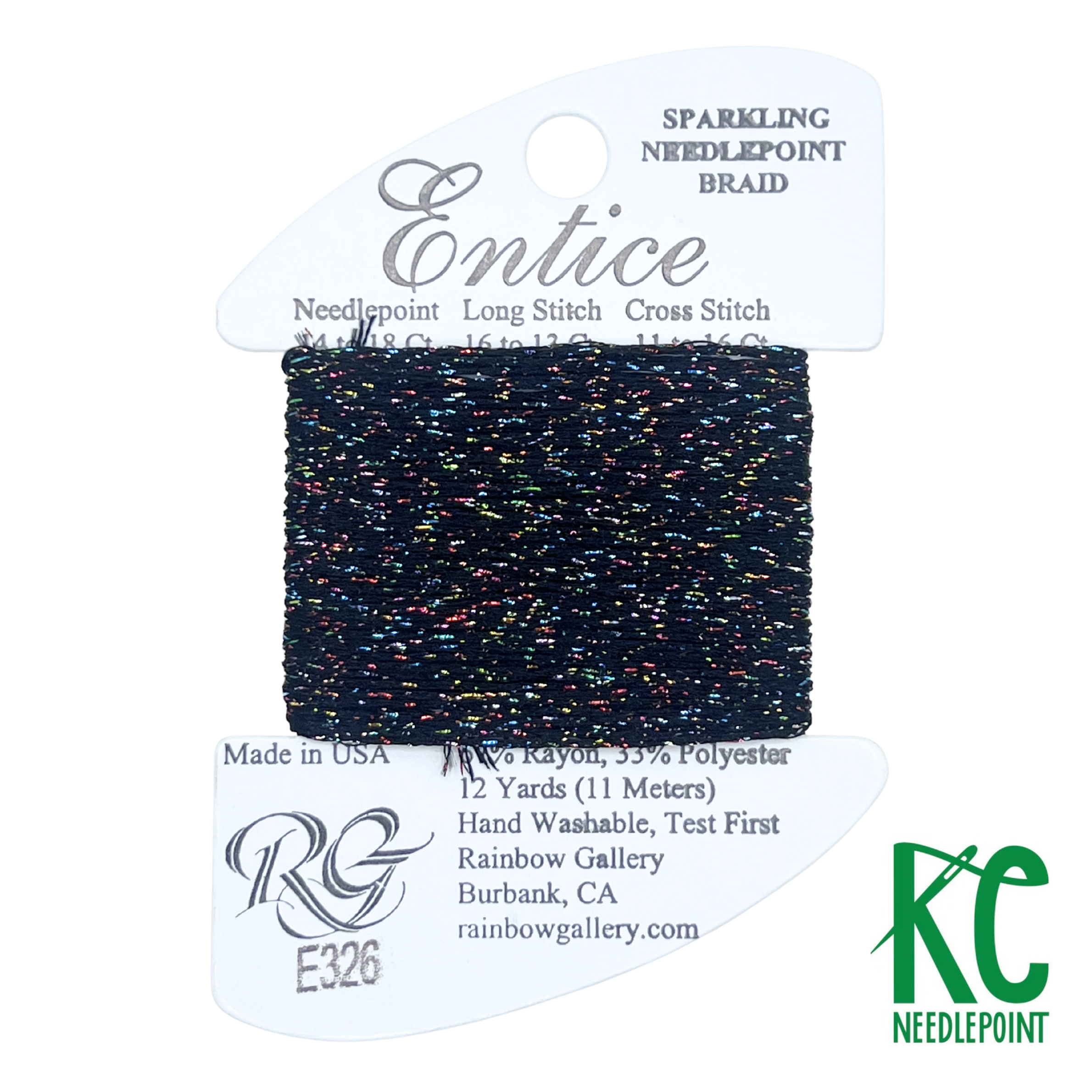 Entice E326 Black Sparkle - KC Needlepoint