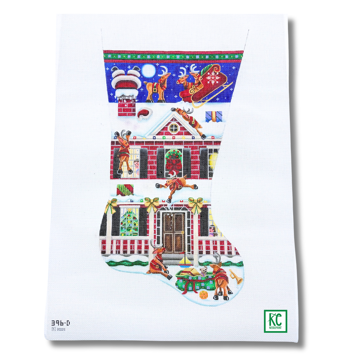 Bad Landing Christmas Stocking Canvas - KC Needlepoint