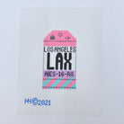 Los Angeles Vintage Travel Tag Canvas - KC Needlepoint