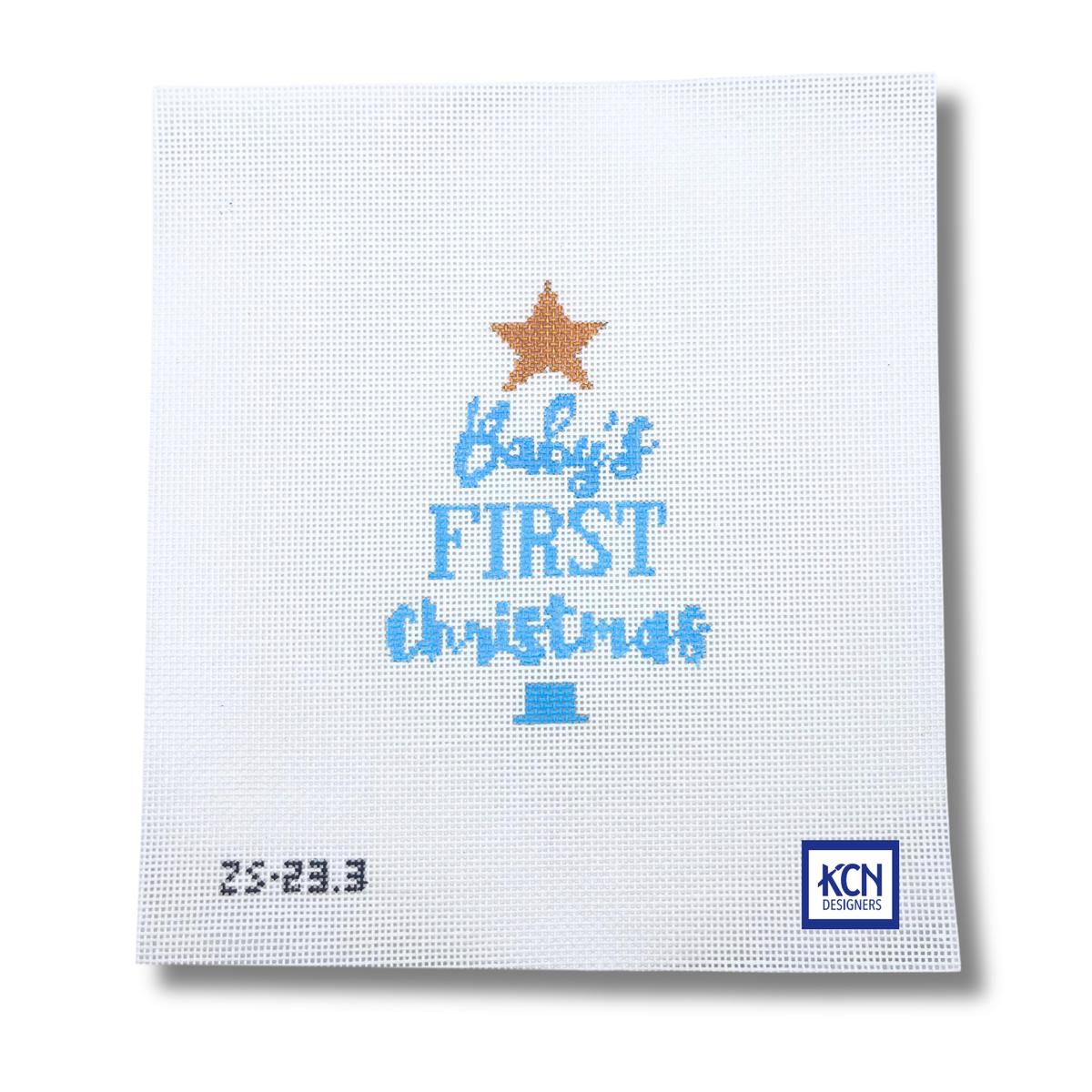 Baby's First Christmas Tree Blue - KC Needlepoint