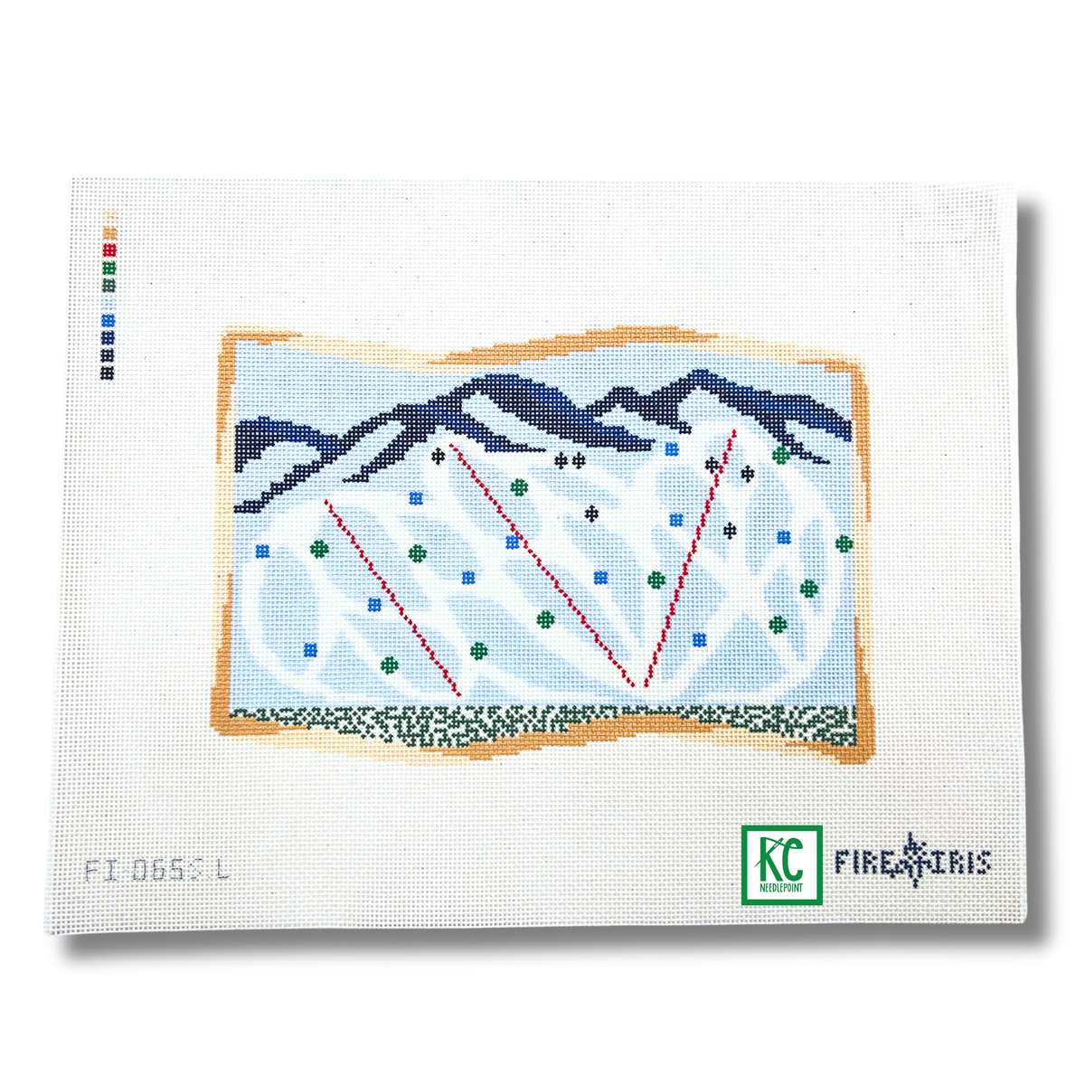Large Ski Trail Map Canvas - KC Needlepoint