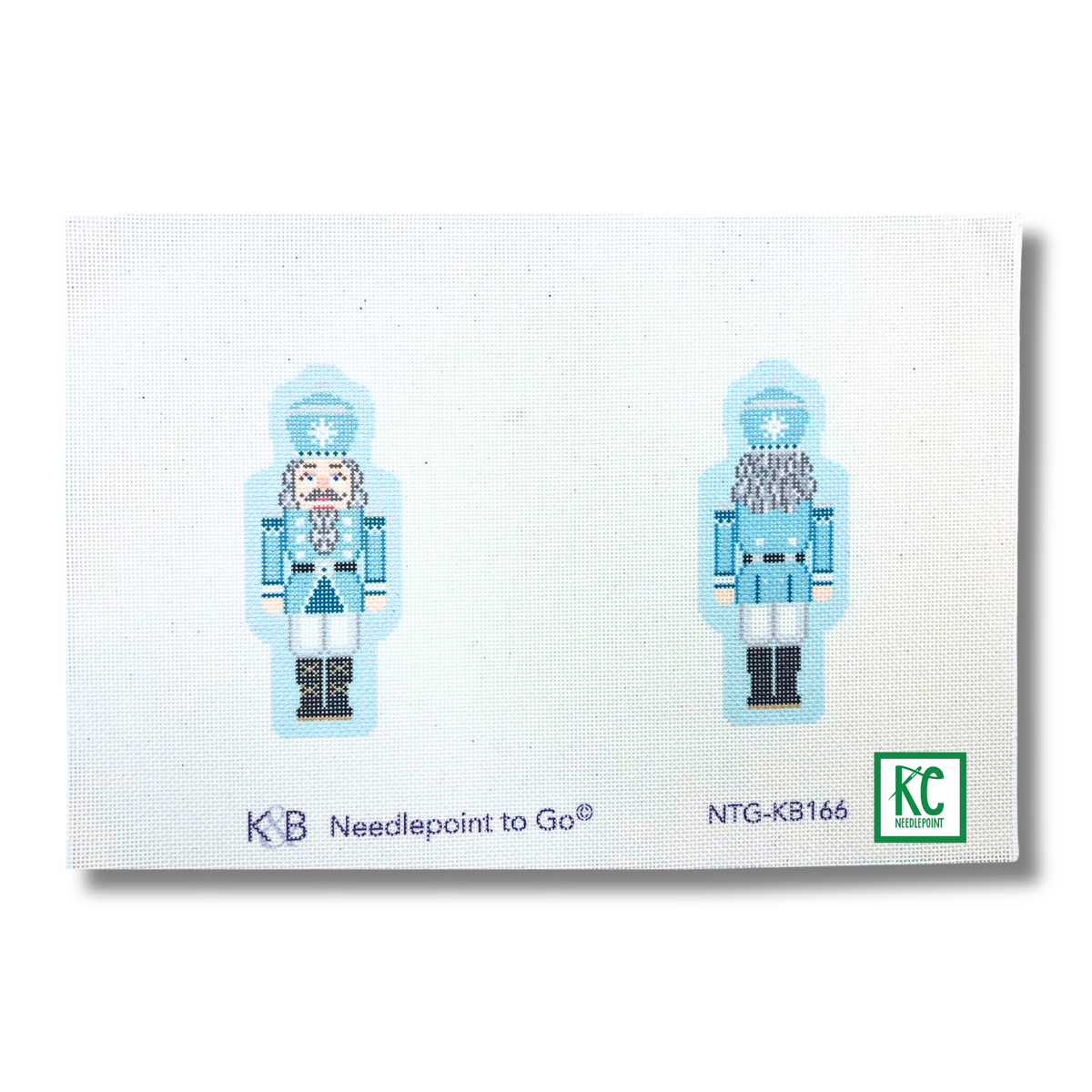 Double Sided Light Blue Nutcracker Canvas - KC Needlepoint