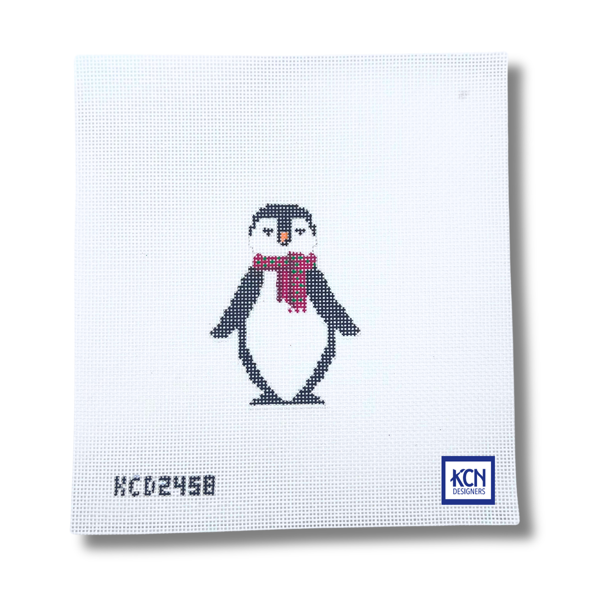 Penguin with Red Scarf - KC Needlepoint