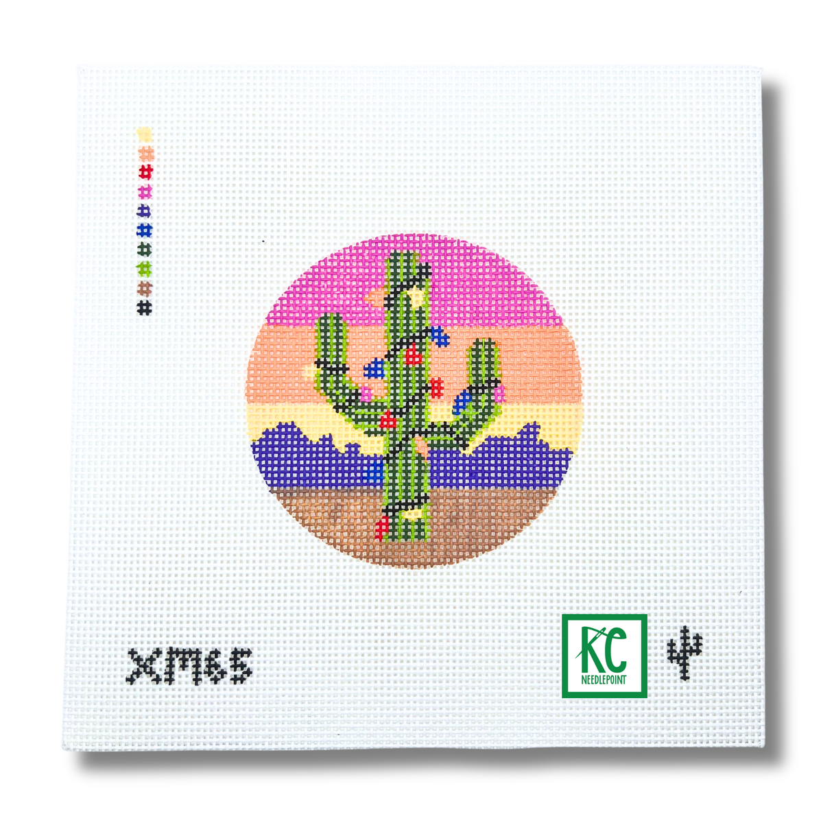 Christmas Cactus Canvas - KC Needlepoint