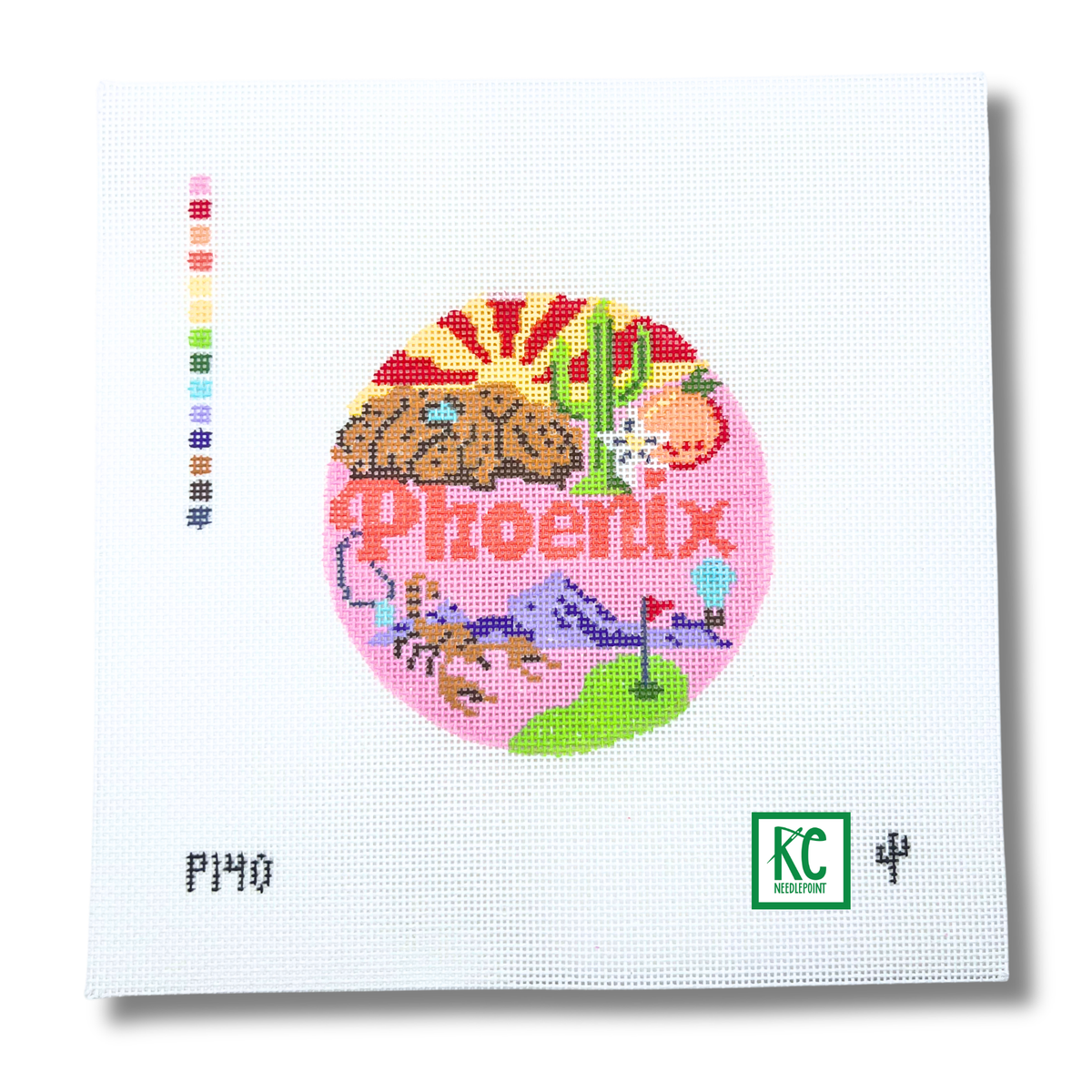Phoenix Round Canvas - KC Needlepoint