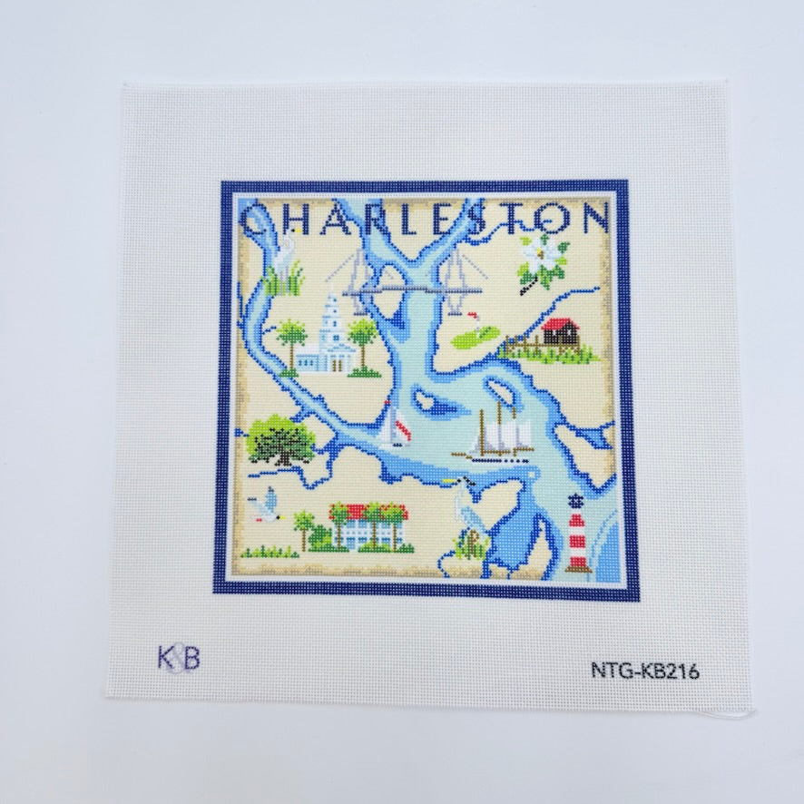 Charleston Map Canvas - KC Needlepoint