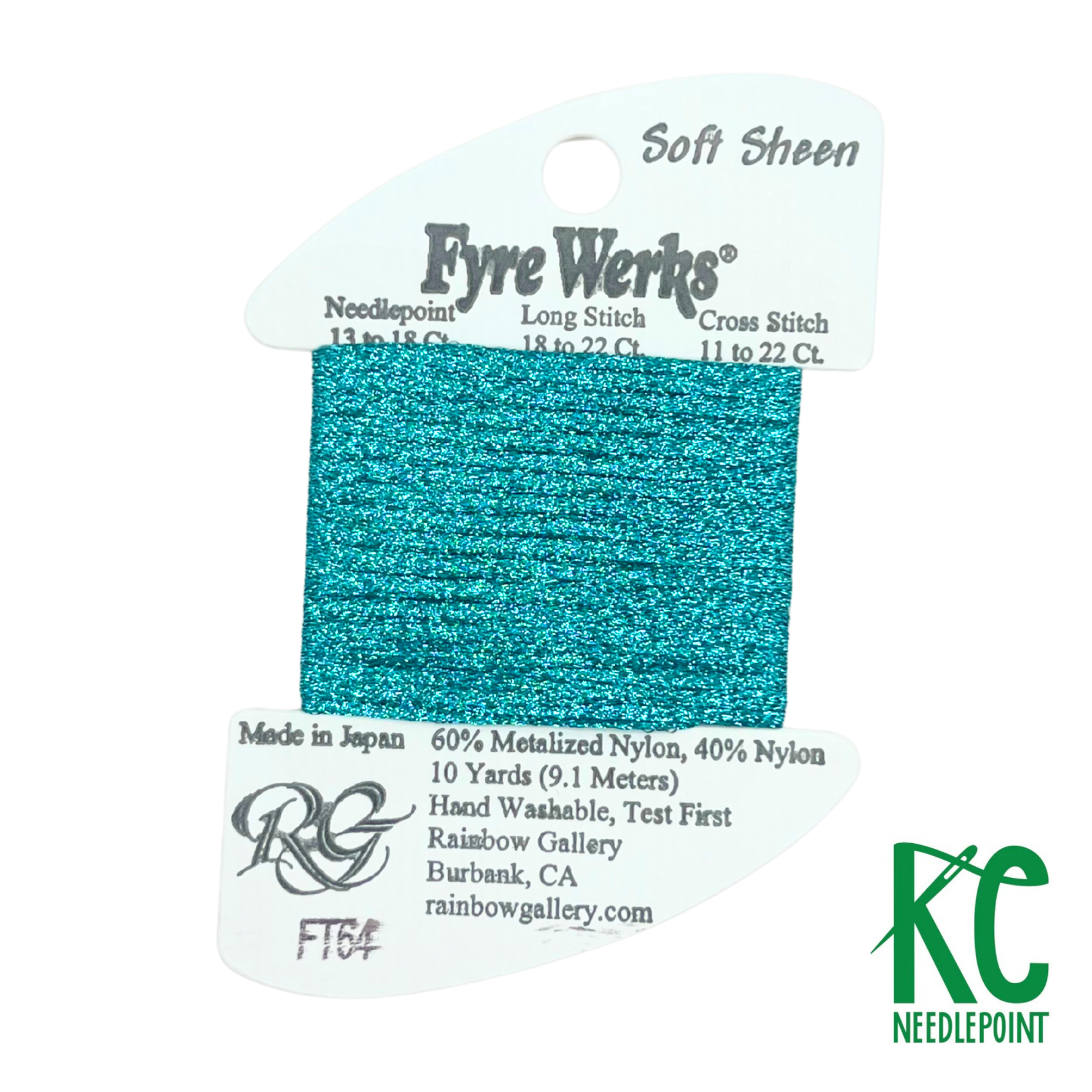 Fyre Werks Soft Sheen FT64 Dark Aqua - KC Needlepoint