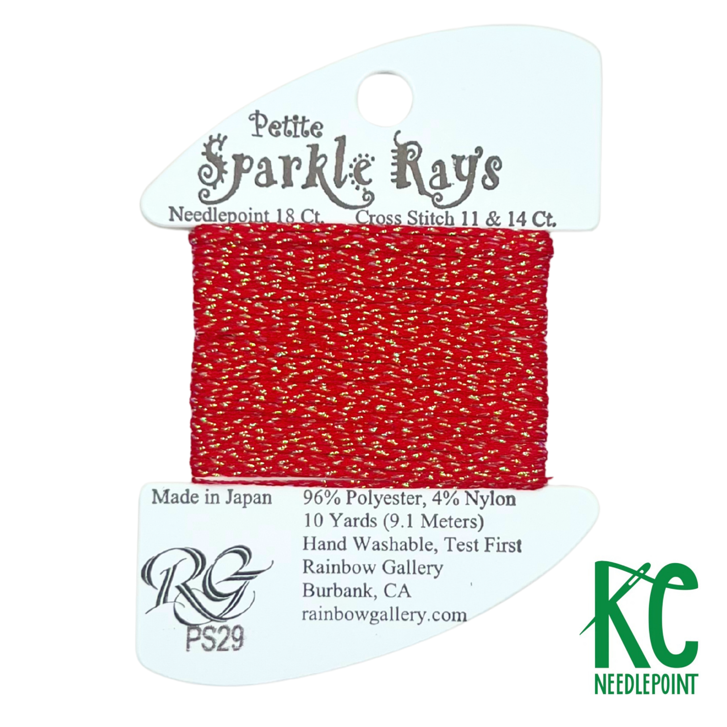 Petite Sparkle Rays PS29 Christmas Red - KC Needlepoint