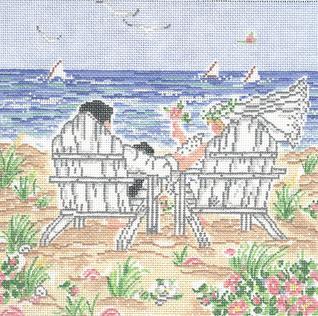 Bride and Groom Needlepoint Canvas - KC Needlepoint