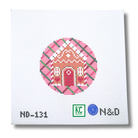 Gingerbread House Round Canvas - KC Needlepoint