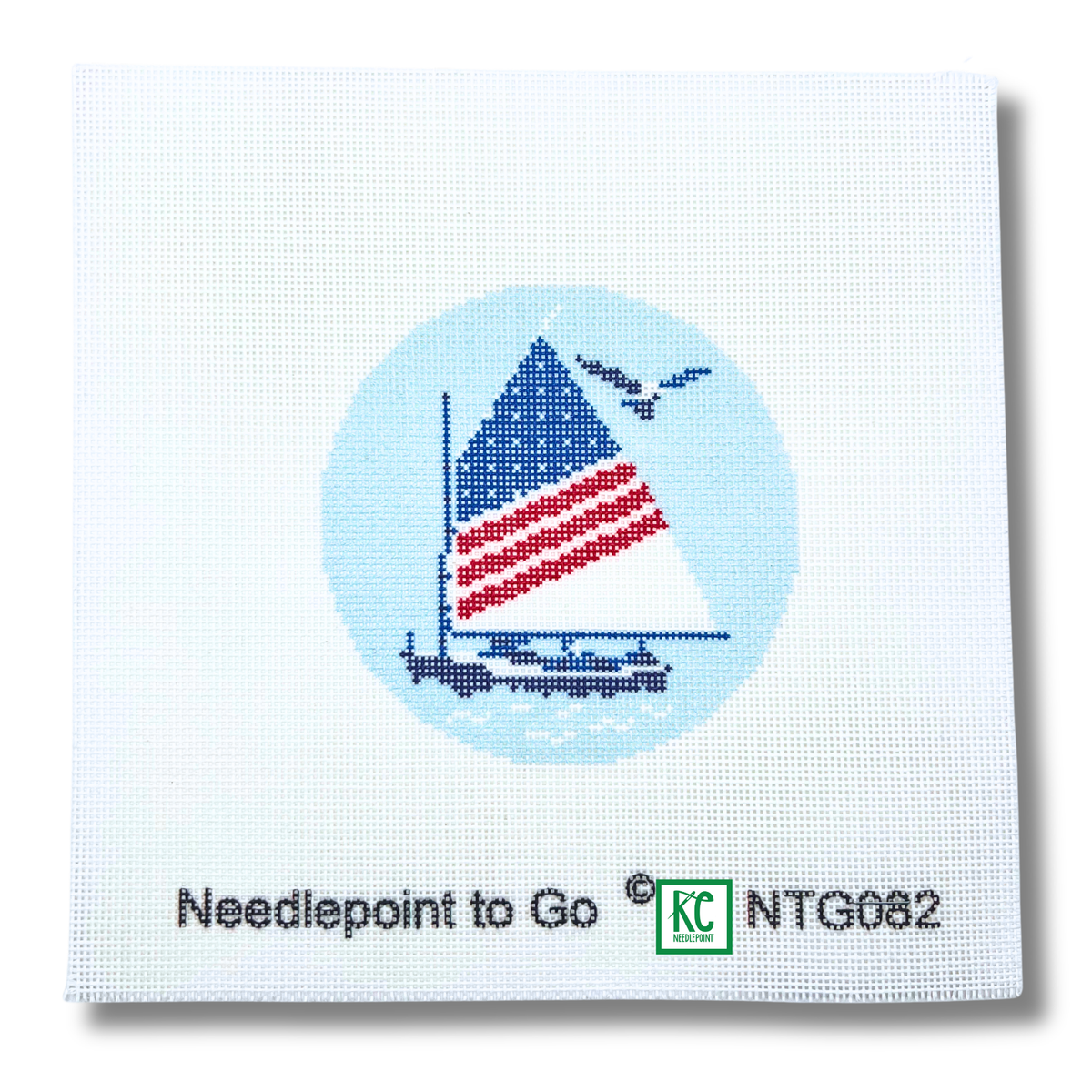 Sailing Dinghy Round Canvas – KC Needlepoint