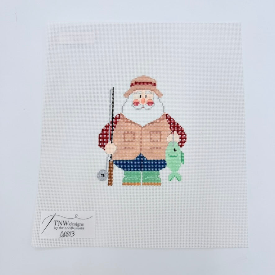Fishing Santa Canvas - KC Needlepoint