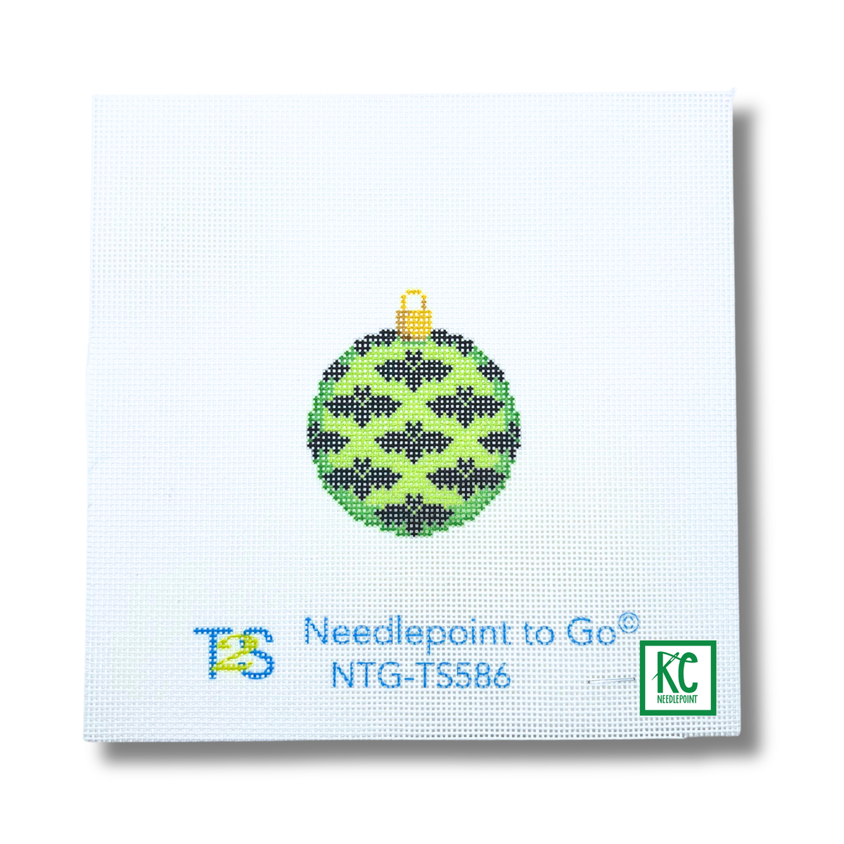 Bats Mini Ball Lime Canvas - KC Needlepoint