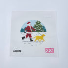 Yellow Lab Dog Walker Santa Canvas - KC Needlepoint
