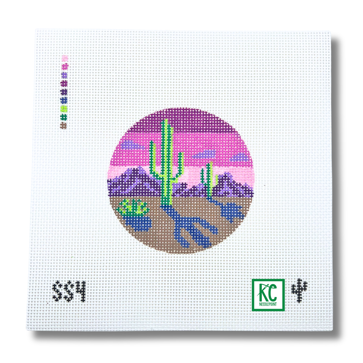 Saguaro Cactus Shadow Canvas - KC Needlepoint