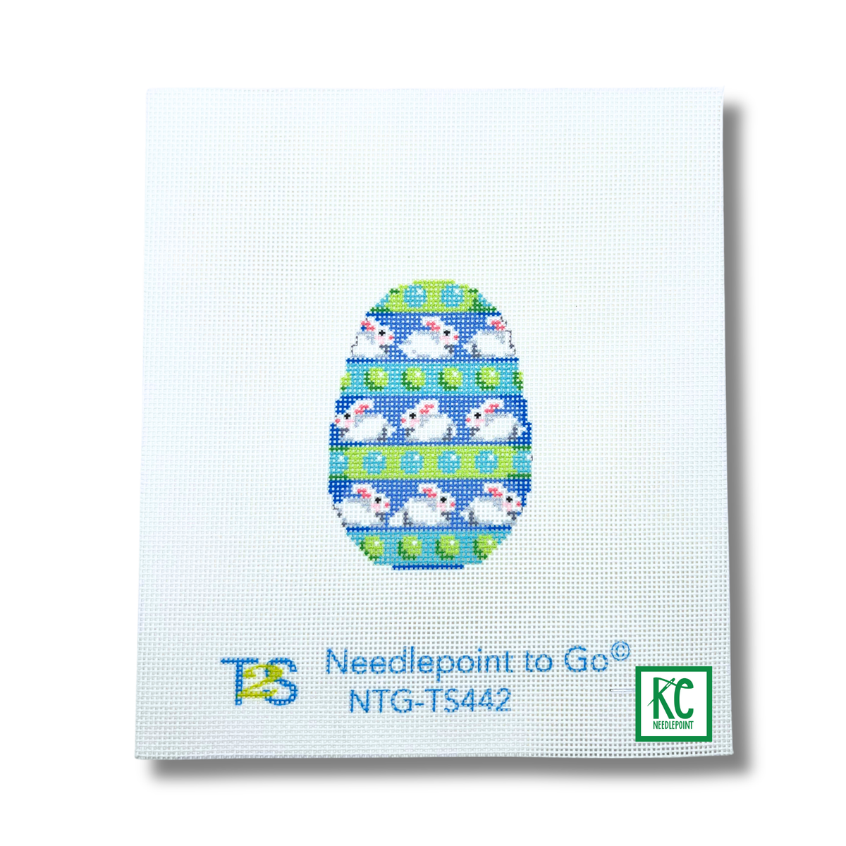 Bunny/Dots Egg Canvas - KC Needlepoint