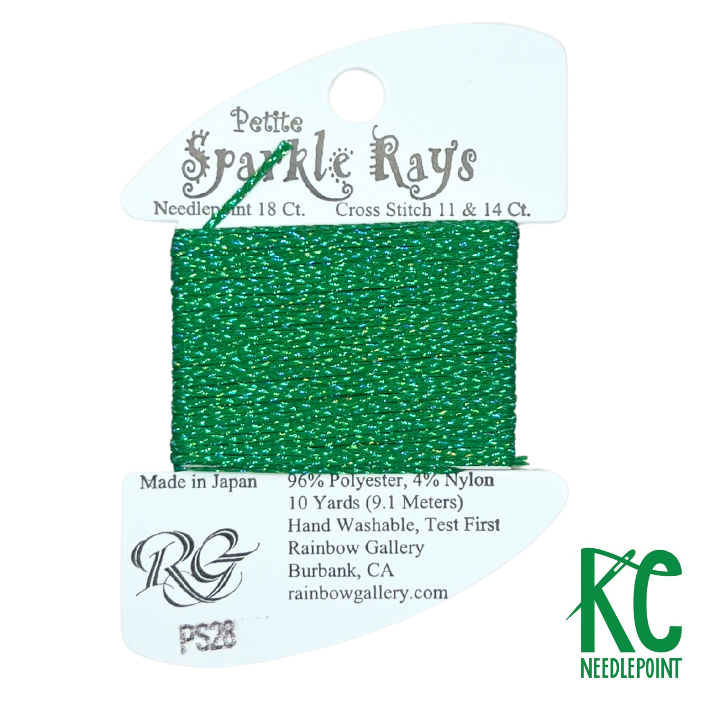 Petite Sparkle Rays PS28 Christmas Green - KC Needlepoint