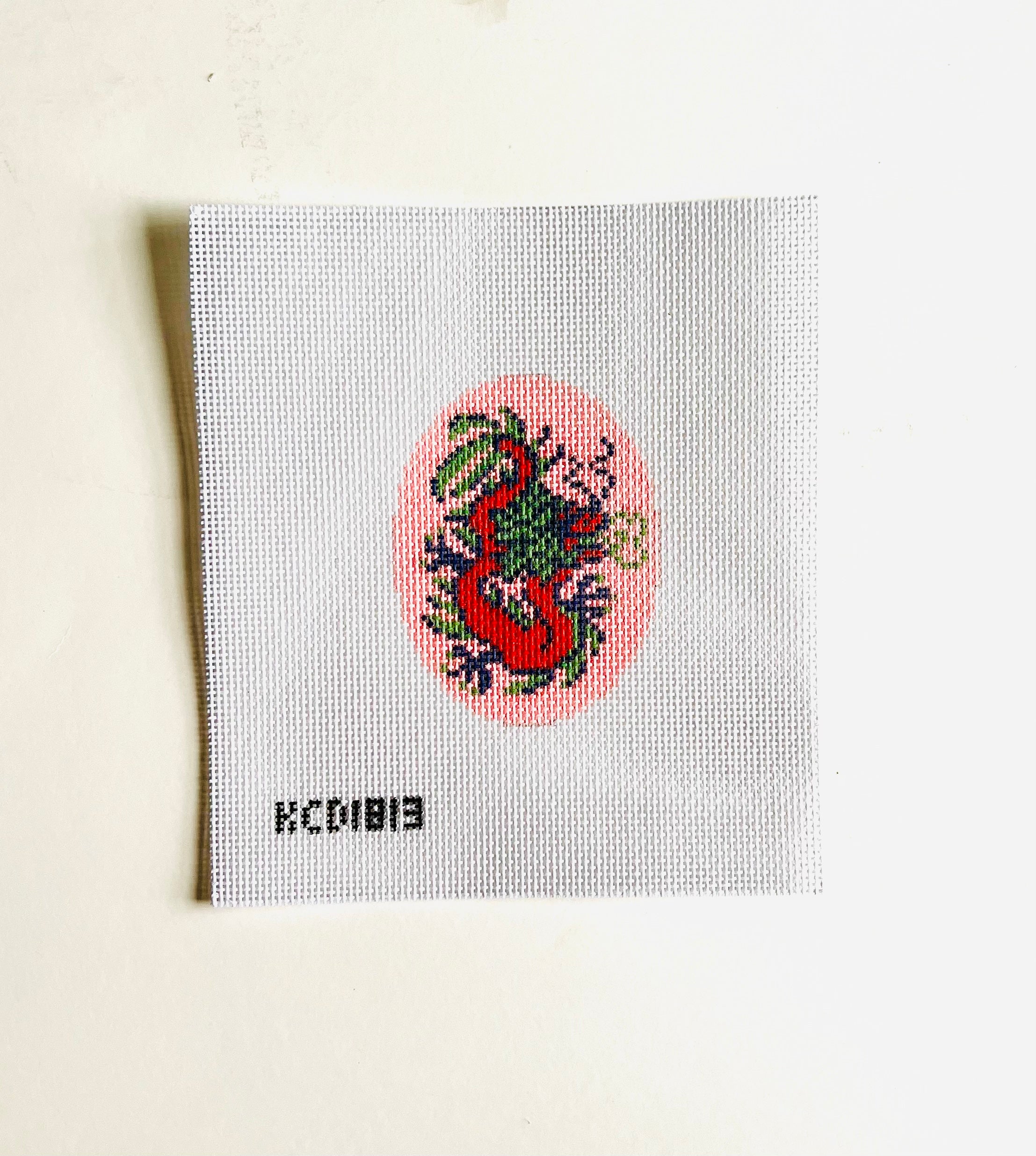 Red Dragon Oval Canvas - KC Needlepoint