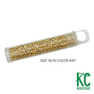 Size 14/15 Seed Beads 471 Galvanized Gold - KC Needlepoint