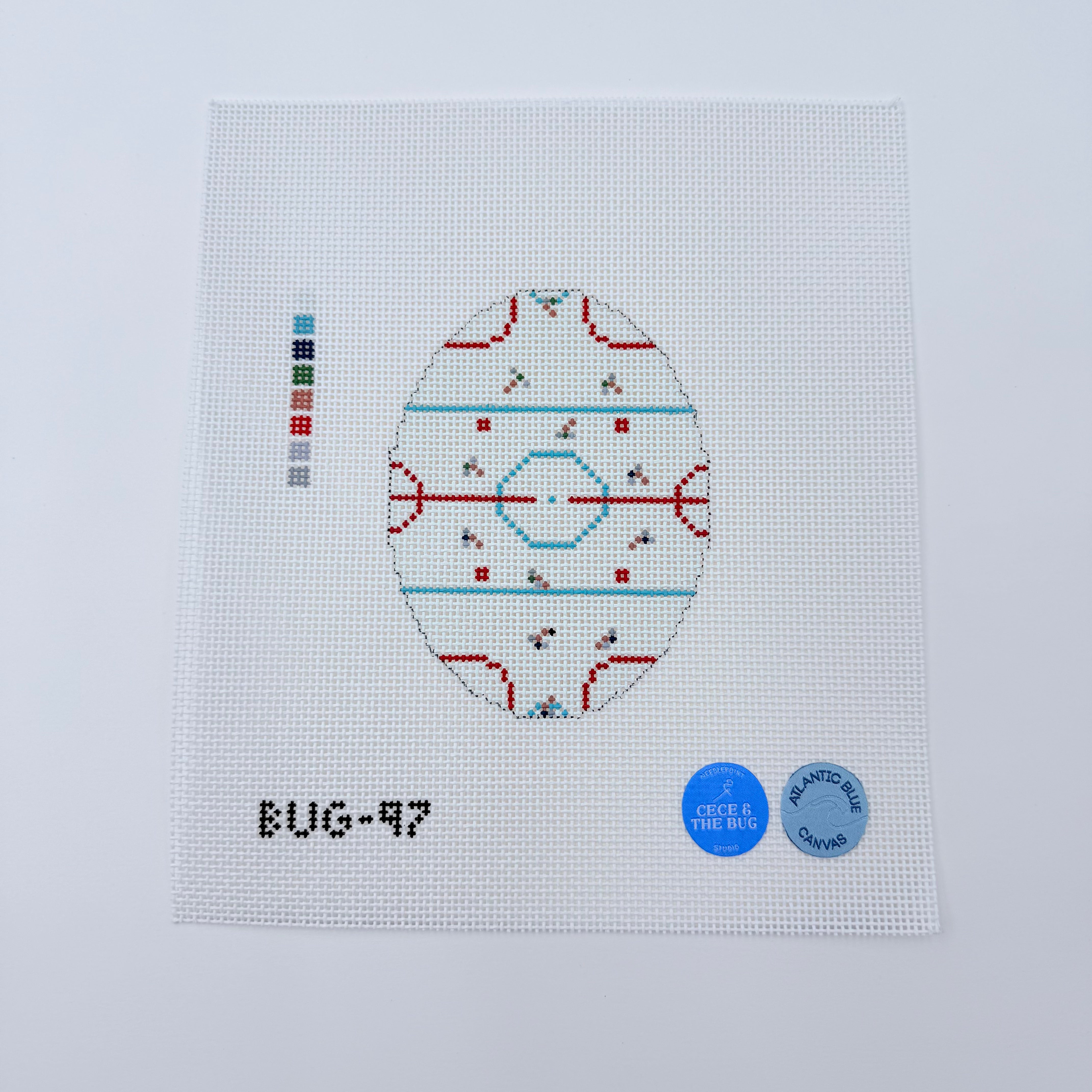 Hockey from Above Oval Canvas - KC Needlepoint
