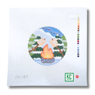 By the Slopes Round Canvas - KC Needlepoint