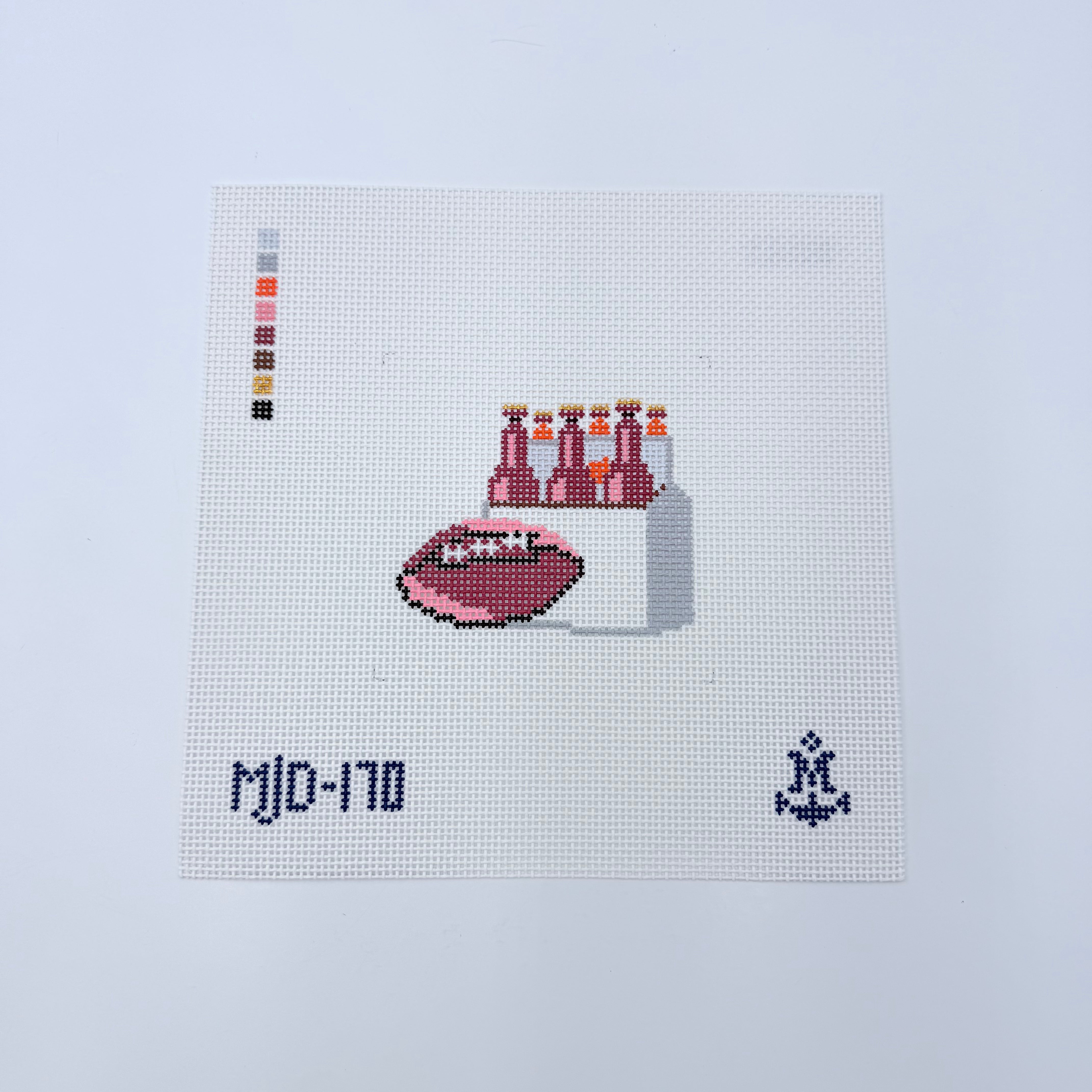Football and Beer Canvas - KC Needlepoint
