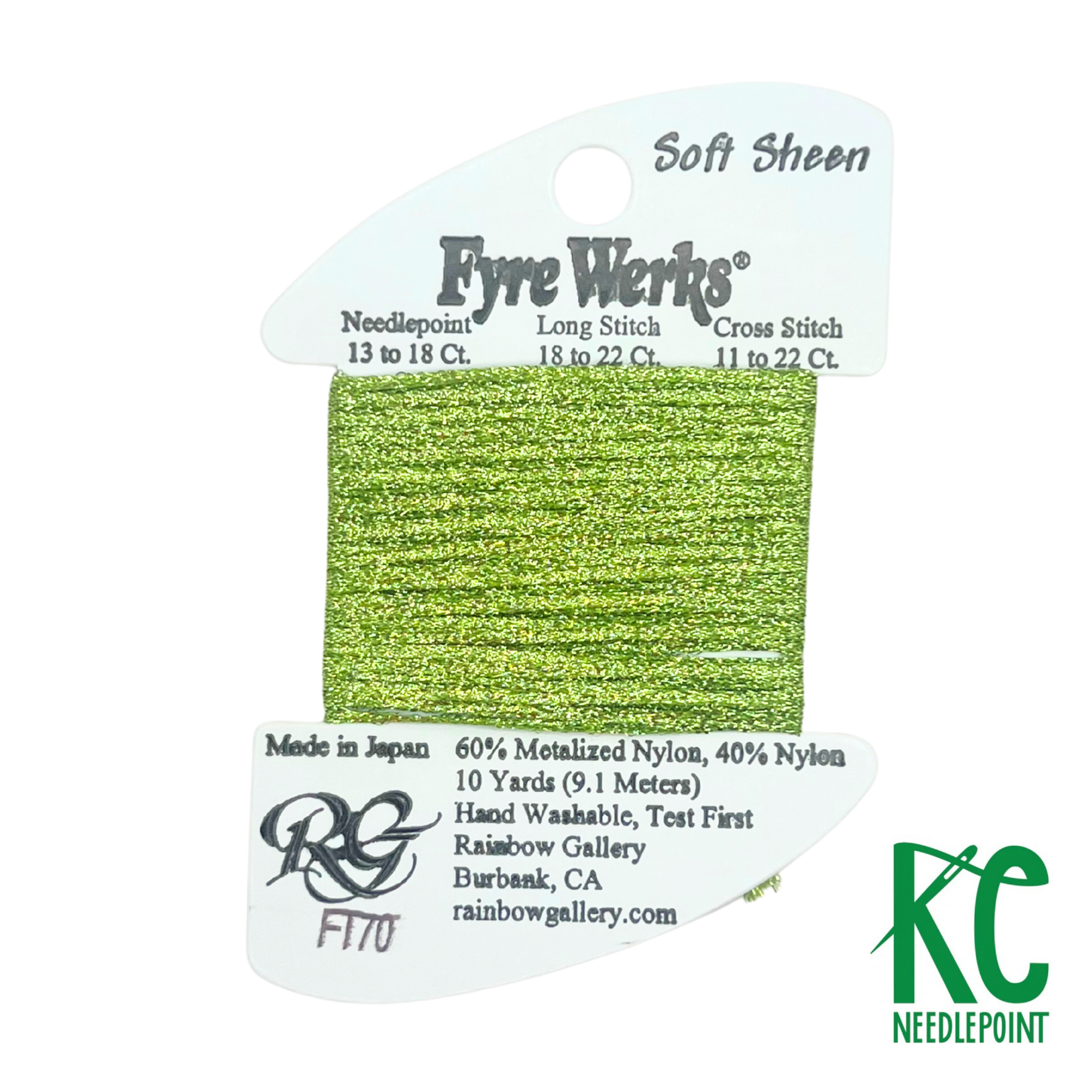 Fyre Werks Soft Sheen FT70 Chartreuse - KC Needlepoint