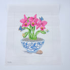 Fuchsia Orchids in Vase Canvas - KC Needlepoint