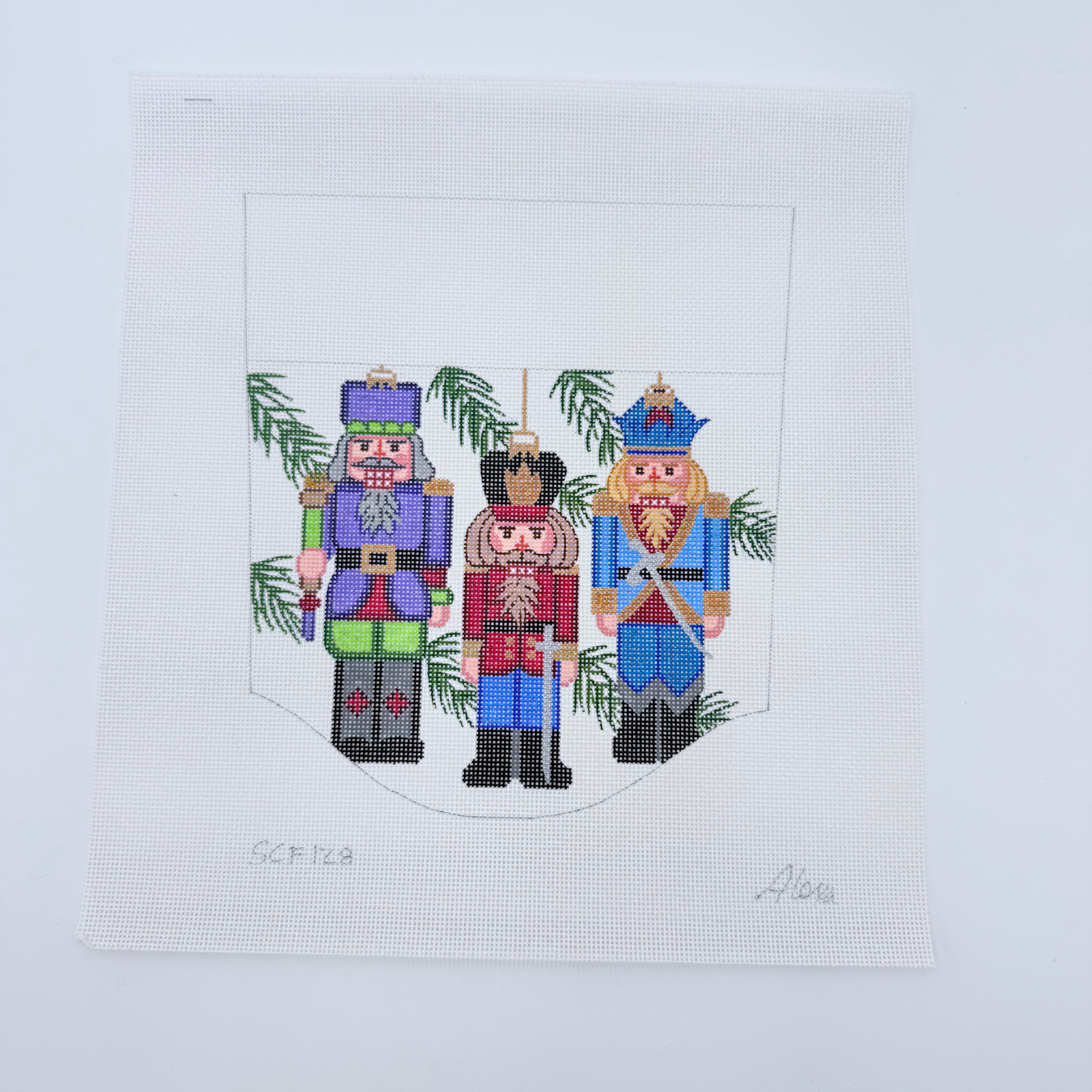 Nutcrackers Topper Canvas - KC Needlepoint