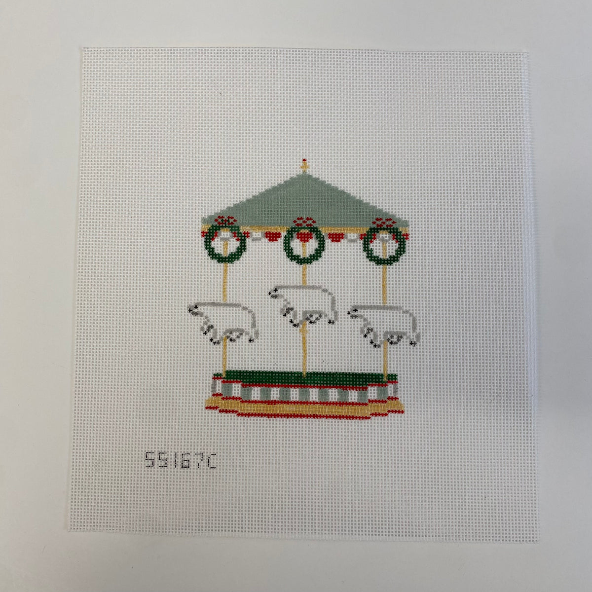 Carousel Needlepoint Christmas Polar Bears Carousel Canvas – KC Needlepoint