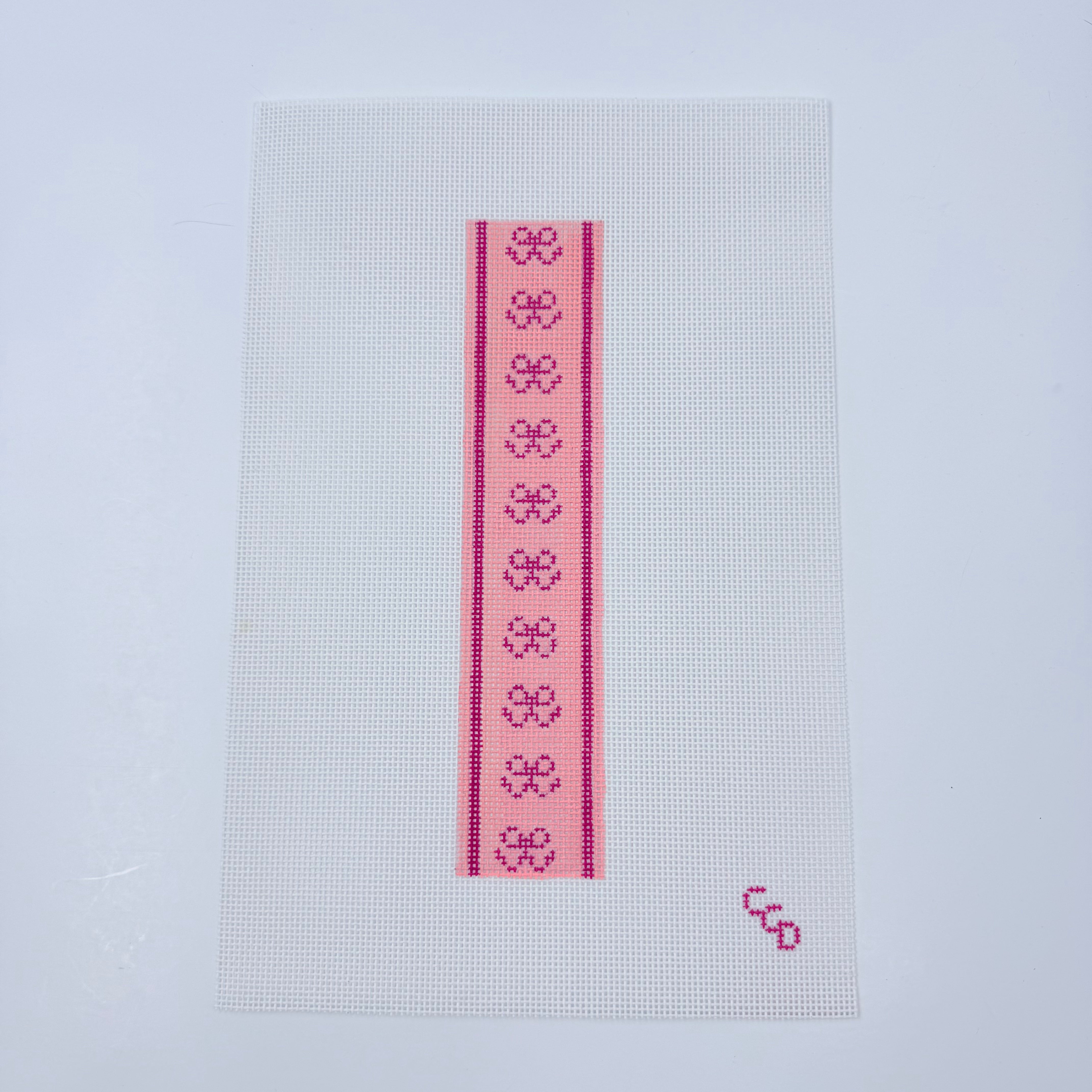 Bow Coquette Key Fob Canvas - KC Needlepoint