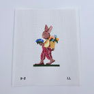 Boy Bunny with Flowers Canvas - KC Needlepoint