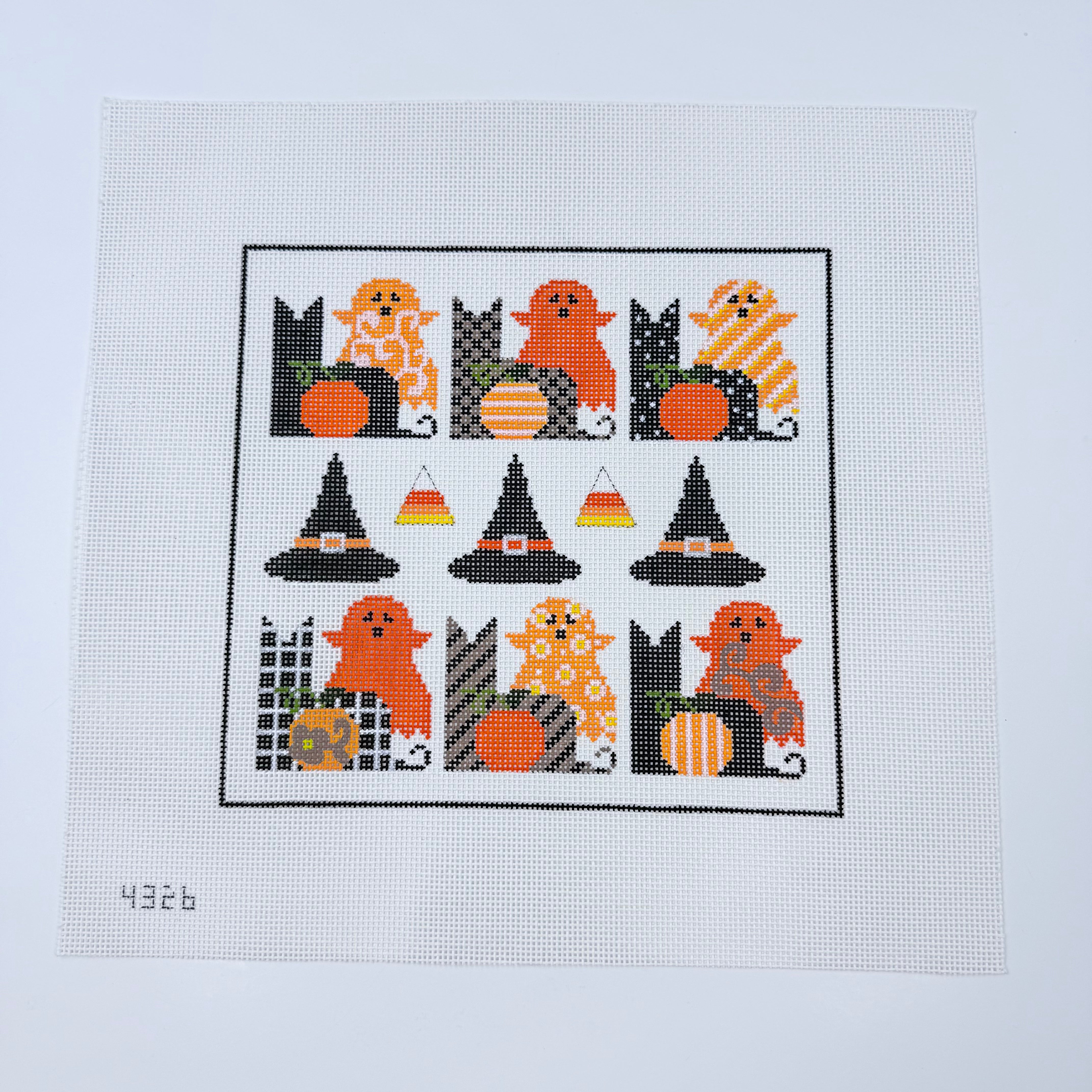 Ghosts, Cats and Pumpkins Oh My! Canvas - KC Needlepoint