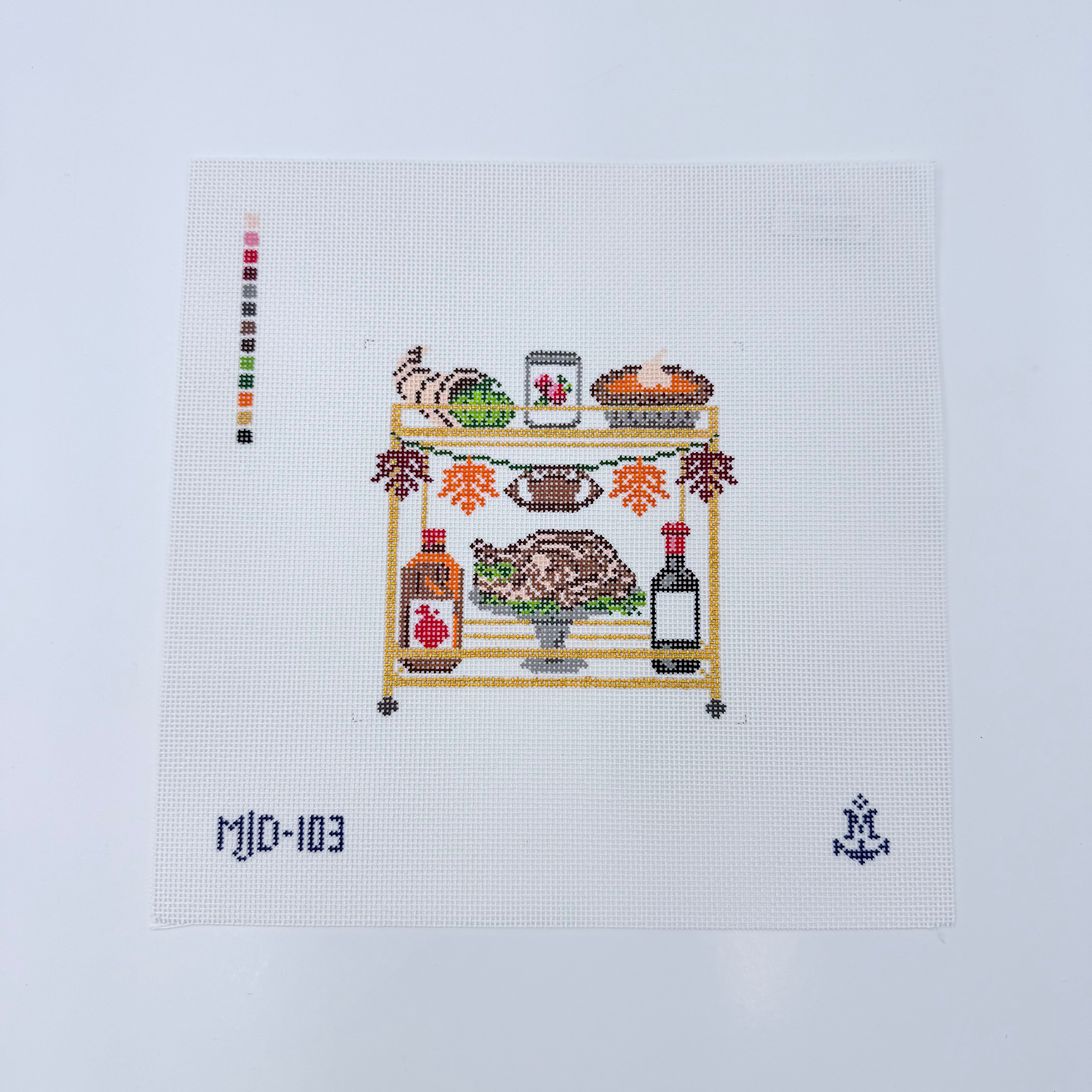 Thanksgiving Bar Cart Canvas - KC Needlepoint