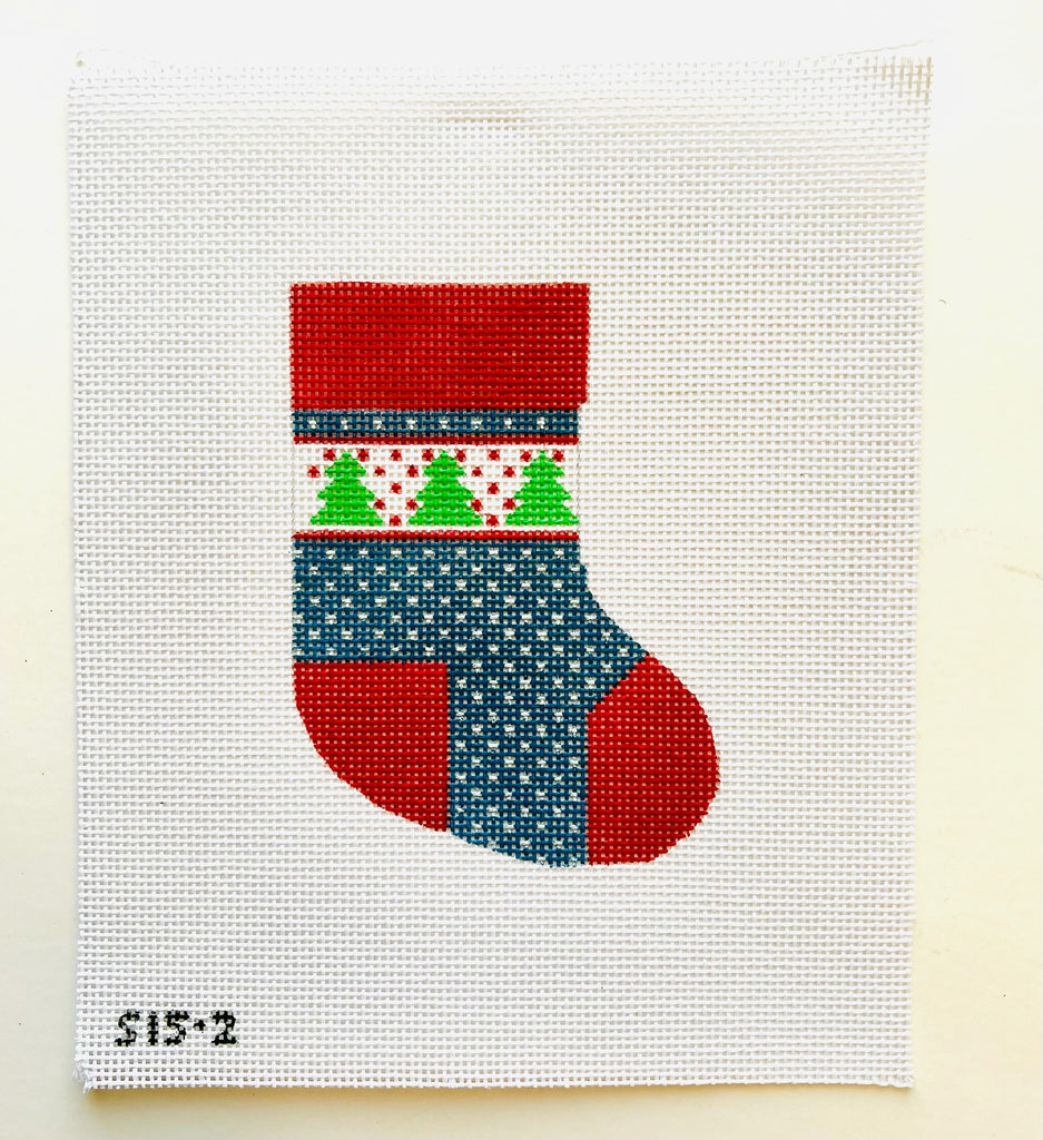 Christmas Trees Mini Sock Canvas - KC Needlepoint
