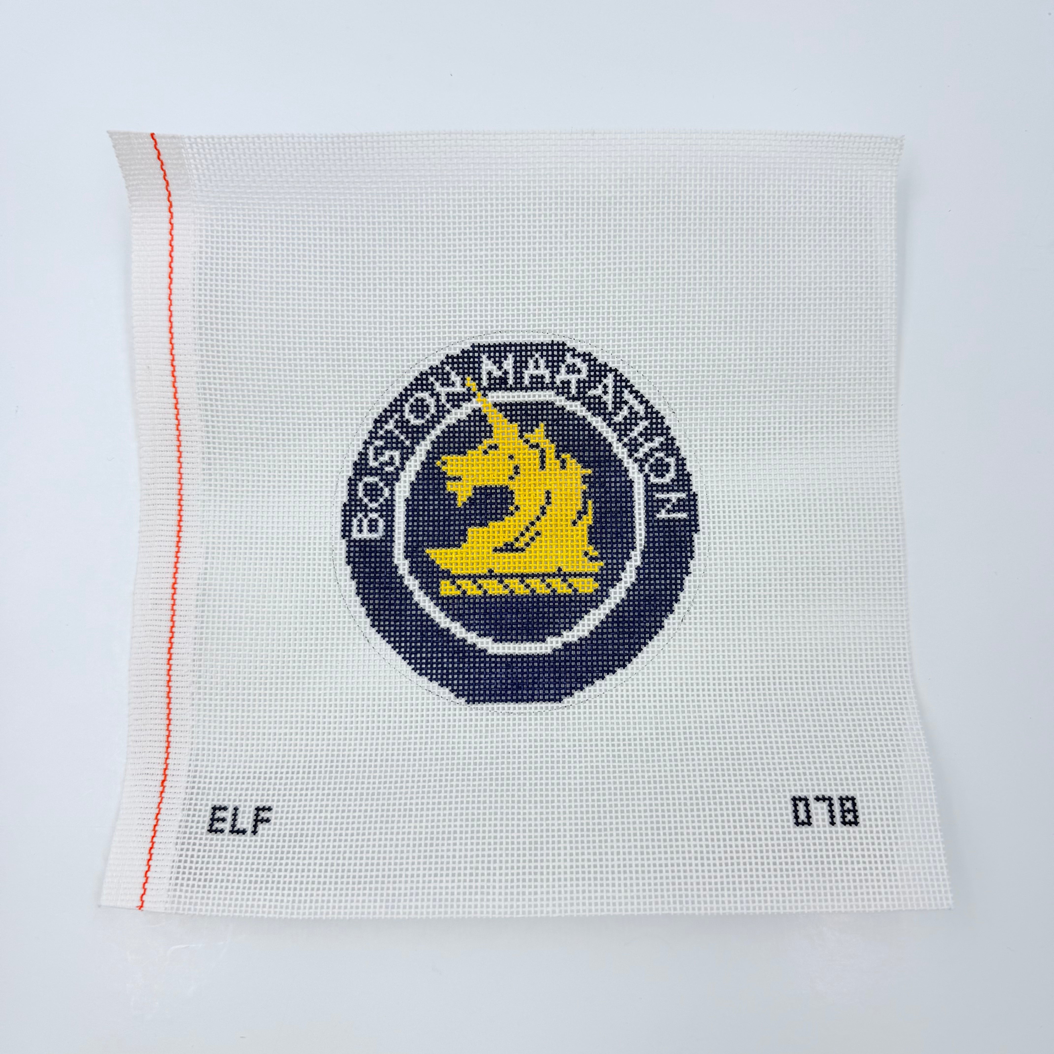 Boston Marathon Round Canvas - KC Needlepoint